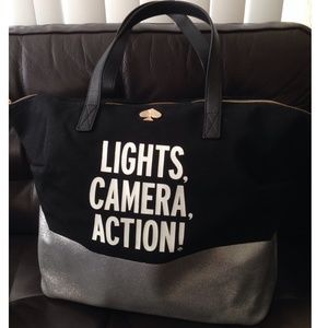 Kate Spade Black and Silver Tote Bag